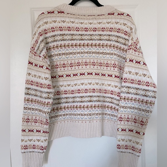 ae cropped fairisle crew neck sweater - Picture 4 of 5